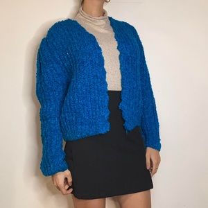 Handmade blue cardigan sweater